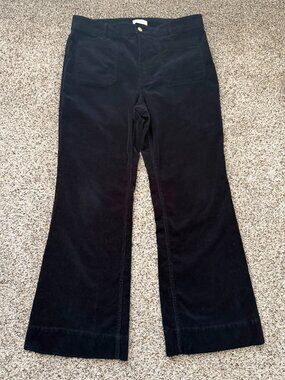 H&M dark navy blue wide-leg corduroy sailor pants size 16